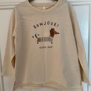 Rylee+Cru Raw Edge Tee: bonjour (dog)